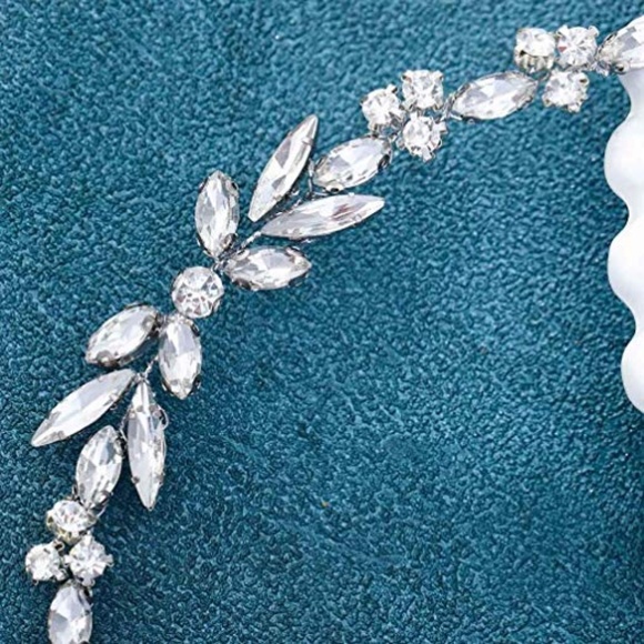 Rhinestone Wedding Bridal Hair Comb Silver - Picture 4 of 6